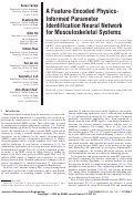 Cover page: A Feature-Encoded Physics-Informed Parameter Identification Neural Network for Musculoskeletal Systems.