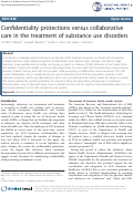 Cover page: Confidentiality protections versus collaborative care in the treatment of substance use disorders.
