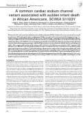 Cover page: A common cardiac sodium channel variant associated with sudden infant death in African Americans, SCN5A S1103Y