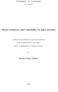 Cover page: Order statistics and variability in data streams