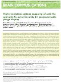 Cover page: High-resolution epitope mapping of anti-Hu and anti-Yo autoimmunity by programmable phage display