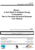 Cover page of tBeam—A Fast Model to Estimate Energy Consumption Due to Pavement Structural Response User Manual