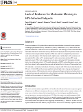 Cover page: Lack of Evidence for Molecular Mimicry in HIV-Infected Subjects