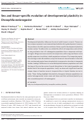 Cover page: Sex and tissue‐specific evolution of developmental plasticity in Drosophila melanogaster