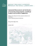 Cover page: Automated Measurement and Verification of Transactive Energy Systems, Load Shape Analysis, and Consumer Engagement: