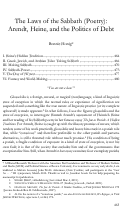 Cover page: The Laws of the Sabbath (Poetry): Arendt, Heine, and the Politics of Debt