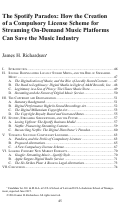 Cover page: The Spotify Paradox: How the Creation of a Compulsory License Scheme for Streaming On-Demand Music Platforms Can Save the Music Industry