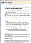 Cover page: Antagonistic Regulation by the Transcription Factors C/EBPα and MITF Specifies Basophil and Mast Cell Fates