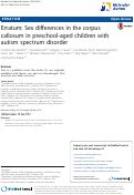 Cover page: Erratum: Sex differences in the corpus callosum in preschool-aged children with autism spectrum disorder.