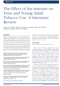 Cover page: The Effect of the Internet on Teen and Young Adult Tobacco Use: A Literature Review