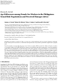 Cover page: Age Differences among Female Sex Workers in the Philippines: Sexual Risk Negotiations and Perceived Manager Advice