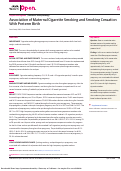 Cover page: Association of Maternal Cigarette Smoking and Smoking Cessation With Preterm Birth