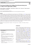 Cover page: The Construct Validity of the Childhood Joint Attention Rating Scale (C-JARS) in School-Aged Autistic Children