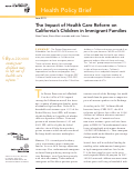 Cover page: The Impact of Health Care Reform on California’s Children in Immigrant Families