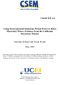 Cover page: Using Environmental Emissions Permit Prices to Raise Electricity Prices: Evidence from the California Electricity Market