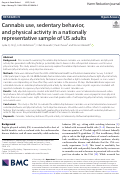 Cover page: Cannabis use, sedentary behavior, and physical activity in a nationally representative sample of US adults