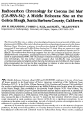 Cover page: Radiocarbon Chronology for Corona Del Mar (CA-SBA-54): A Middle Holocene Site on the Goleta Slough, Santa Barbara County, California
