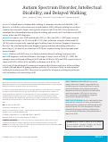 Cover page: Autism Spectrum Disorder, Intellectual Disability, and Delayed Walking