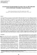 Cover page: Levamisole-Contaminated Cocaine Use in HIV-Infected and Uninfected Unstably Housed Women