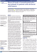 Cover page: Phase 1/2 study of monalizumab plus durvalumab in patients with advanced solid tumors.