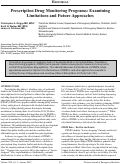 Cover page: Prescription Drug Monitoring Programs: Examining Limitations and Future Approaches