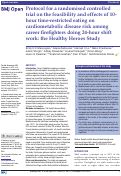 Cover page: Protocol for a randomised controlled trial on the feasibility and effects of 10-hour time-restricted eating on cardiometabolic disease risk among career firefighters doing 24-hour shift work: the Healthy Heroes Study