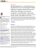 Cover page: (R)-Desmolactone Is a Sex Pheromone or Sex Attractant for the Endangered Valley Elderberry Longhorn Beetle Desmocerus californicus dimorphus and Several Congeners (Cerambycidae: Lepturinae)