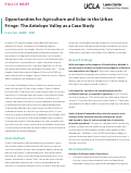 Cover page: Opportunities for Agriculture and Solar in the Urban Fringe: The Antelope Valley as a Case Study