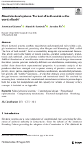 Cover page of Mixed electoral systems: The best of both worlds or the worst of both?