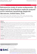 Cover page: Retrospective study of canine endoparasites diagnosed by fecal flotation methods analyzed across veterinary parasitology diagnostic laboratories, United States, 2018.