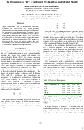 Cover page: The Meaning(s) of “If”: Conditional Probabilities and Mental Models