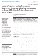 Cover page: Impact of inpatient caseload, emergency department duties, and online learning resource on General Medicine In-Training Examination scores in Japan