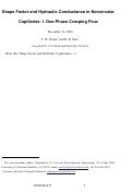 Cover page: Shape factor and hydraulic conductance in noncircular capillaries. I. One-Phase Creeping Flow