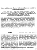 Cover page: Short- and long-term effects of environmental urea on fecundity inDrosophila melanogaster