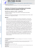 Cover page: Predictors of Colorectal Cancer Knowledge and Screening Among Asian Americans Aged 50–75 years old