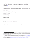 Cover page: On the Meaning of Survey Reports of Roll‐Call “Votes”