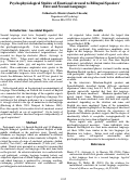 Cover page: Psychophysiological Studies of Emotional Arousal to Bilingual Speakers' First and Second Languages