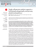 Cover page: Single cell genome analysis supports a link between phagotrophy and primary plastid endosymbiosis