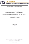 Cover page: Status Review of California's Low Carbon Fuel Standard, 2011–2015