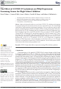 Cover page: The Effect of COVID-19 Lockdown on PHQ Depression Screening Scores for High School Athletes.