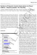 Cover page: Synthesis of Polycyclic Aromatic Hydrocarbons by Phenyl Addition–Dehydrocyclization: The Third Way