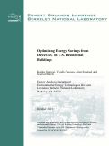 Cover page: Optimizing Energy Savings from Direct-DC in U.S. Residential Buildings