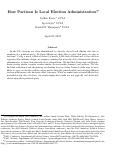 Cover page: How Partisan Is Local Election Administration?