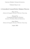 Cover page: A Generalized Courant-Fischer Minimax Theorem