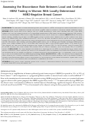 Cover page: Assessing the discordance rate between local and central HER2 testing in women with locally determined HER2‐negative breast cancer