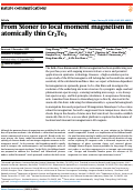 Cover page: From Stoner to local moment magnetism in atomically thin Cr2Te3