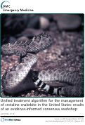 Cover page: Unified treatment algorithm for the management of crotaline snakebite in the United States: results of an evidence-informed consensus workshop