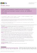 Cover page: Quality of life predicts overall survival in women with platinum-resistant ovarian cancer: an AURELIA substudy