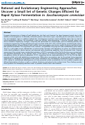 Cover page: Rational and Evolutionary Engineering Approaches Uncover a Small Set of Genetic Changes Efficient for Rapid Xylose Fermentation in Saccharomyces cerevisiae