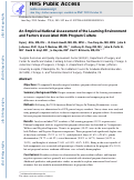 Cover page: An Empirical National Assessment of the Learning Environment and Factors Associated With Program Culture.